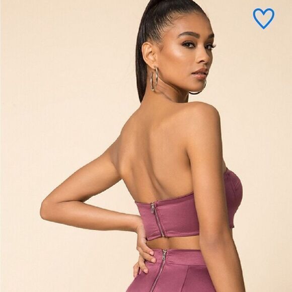 NWT Revolve x superdown kiara bustier top in Dark Mauve | Size S *top only* - Picture 2 of 11